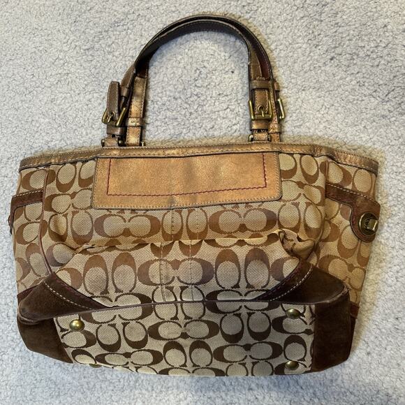 Vintage Coach Signature Canvas Leather Zip Purse - Picture 1 of 13
